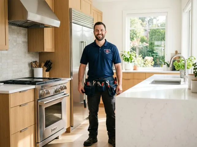 Appliance Repair Hero technician in a Avenue, MD kitchen after an appliance repair